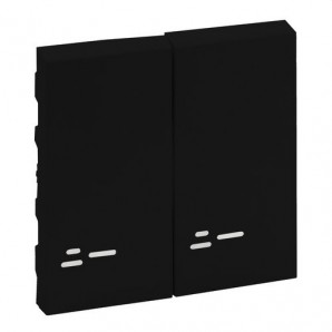 Tecla Niloé Step doble con visor para interruptor y conmutador, negro mate LEGRAND 864508