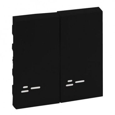 Tecla Niloé Step doble con visor para interruptor y conmutador, negro mate LEGRAND 864508