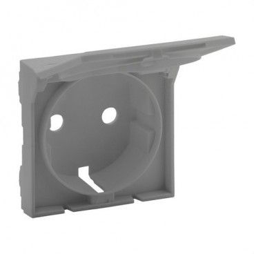 Frontal Niloé Step para base de corriente 2P+T, con tapa, aluminio LEGRAND 864321