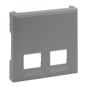 Frontal Niloé Step doble para bases telefónicas e informáticas RJ 45, aluminio LEGRAND 864343