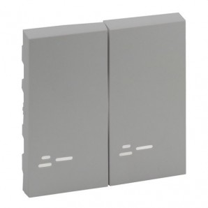 Tecla Niloé Step doble con visor para interruptor y conmutador, aluminio LEGRAND 864308