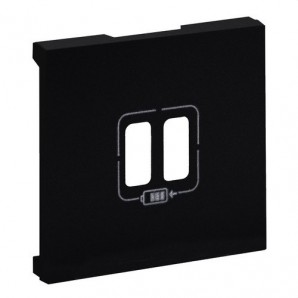 Frontal Niloé Step para base cargador doble USB A+A, negro mate LEGRAND 864524