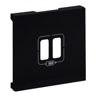 Frontal Niloé Step para base cargador doble USB A+A, negro mate LEGRAND 864524