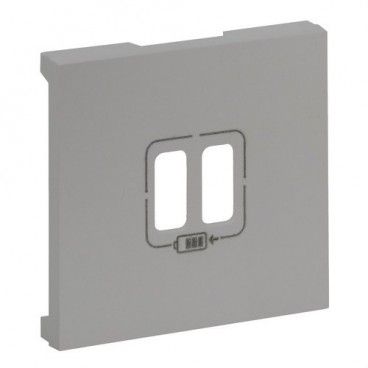 Frontal Niloé Step para base cargador doble USB A+A, aluminio LEGRAND 864324