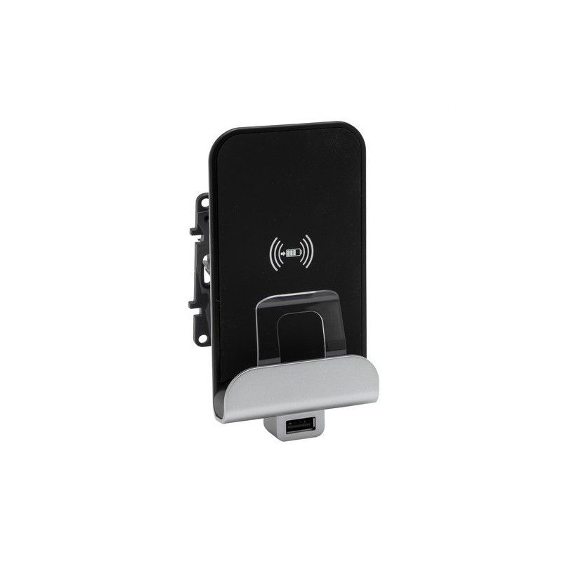 Base cargador por inducción con cargador USB Niloé Step 250V, blanco mate LEGRAND 864126