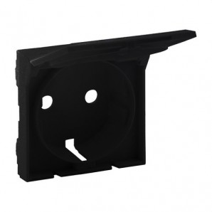 Frontal Niloé Step para base de corriente 2P+T, con tapa, negro mate LEGRAND 864521