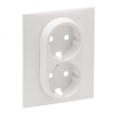 Frontal Niloé Step para base de corriente 2P+T, doble, blanco mate LEGRAND 864122