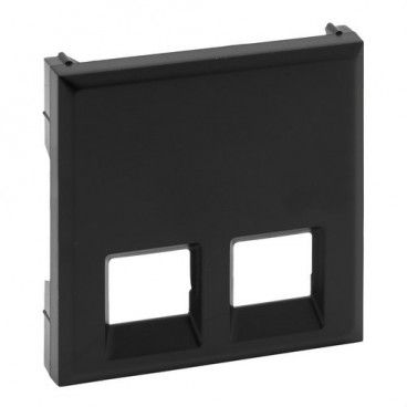 Frontal Niloé Step doble para bases telefónicas e informáticas RJ 45, negro mate LEGRAND 864543