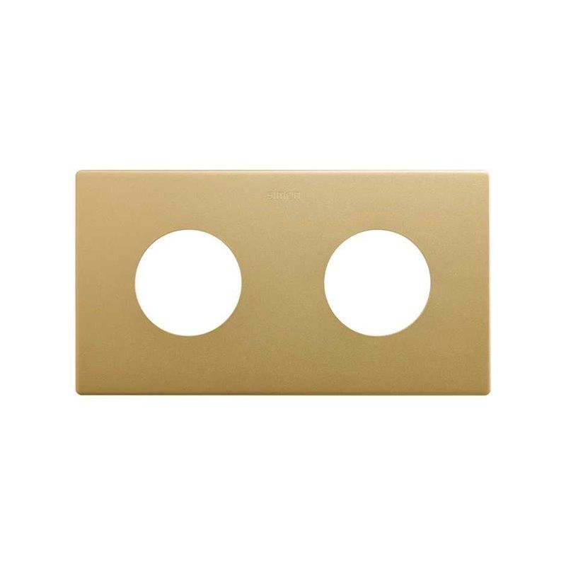 SIMON 270 | Minimal aesthetic frame for sockets with 2 gold elements 27110620-095