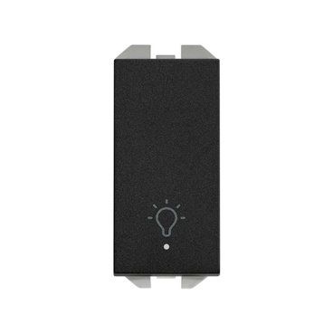 SIMON 270 | Bouton poussoir lumineux lumineux 10A étroit noir mat 20001161-098