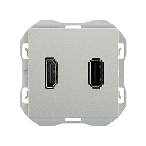 SIMON 270 | Connettore HDMI + USB tipo A alluminio 20000095-093