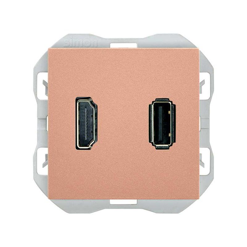 SIMON 270 | HDMI-Anschluss + USB Typ A Kupfer 20000095-091
