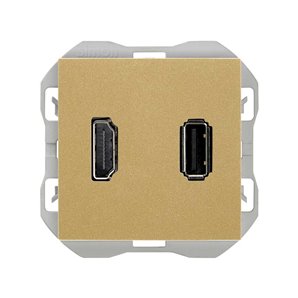 SIMON 270 | HDMI connector + USB type A gold 20000095-095