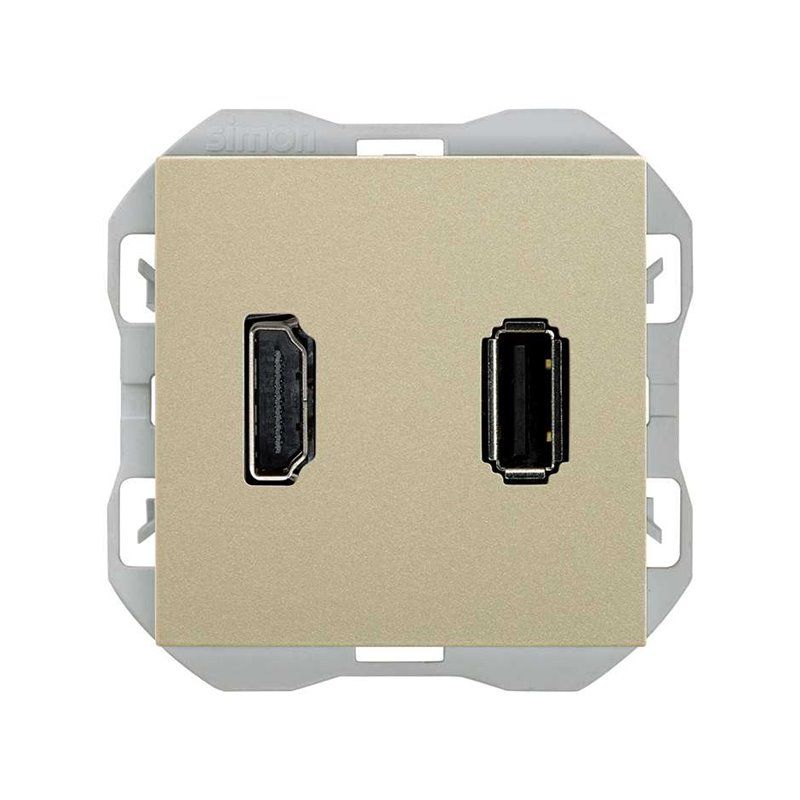SIMON 270 | HDMI-Anschluss + USB Typ A Cava 20000095-094