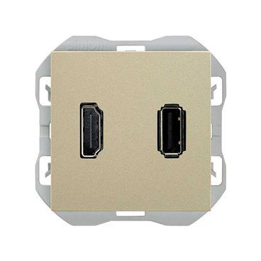 SIMON 270 | Connecteur HDMI + USB type A cava 20000095-094