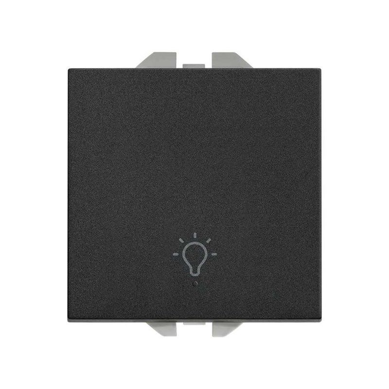 SIMÃO 270 | Botão com gravação leve 10A preto fosco 20000151-098