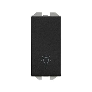 SIMON 270 | 10A light-engraved pushbutton and matte black narrow module 20001151-098