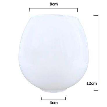 Tulipa de cristal KIWI 12x8cm opal brillo con boca de 4cm LTDE1.4969.013