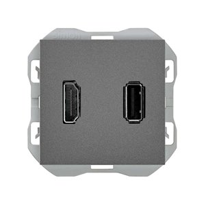 SIMON 270 | HDMI connector + USB type A titanium 20000095-096