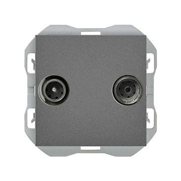 SIMON 270 | Titanium single R-TV + SAT socket 20000486-096