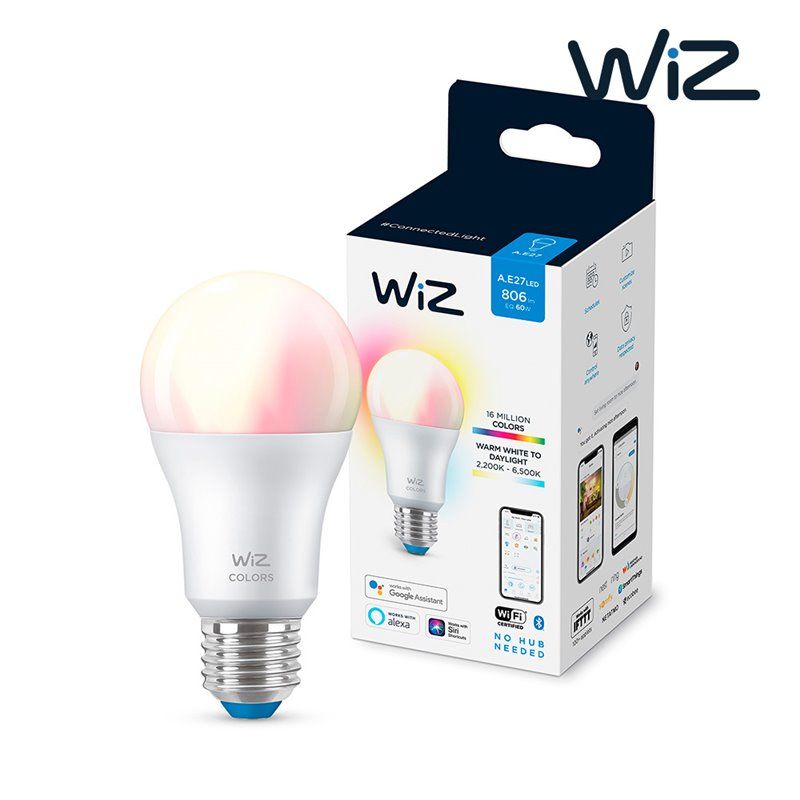 BOMBILLA LED STANDARD E27 8W  FULL COLORS WIFI WIZ