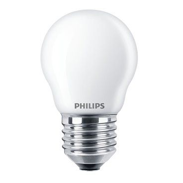 Bombilla de led esférica E27 4,3W 470Lm 2700K luz cálida PHILIPS 763473