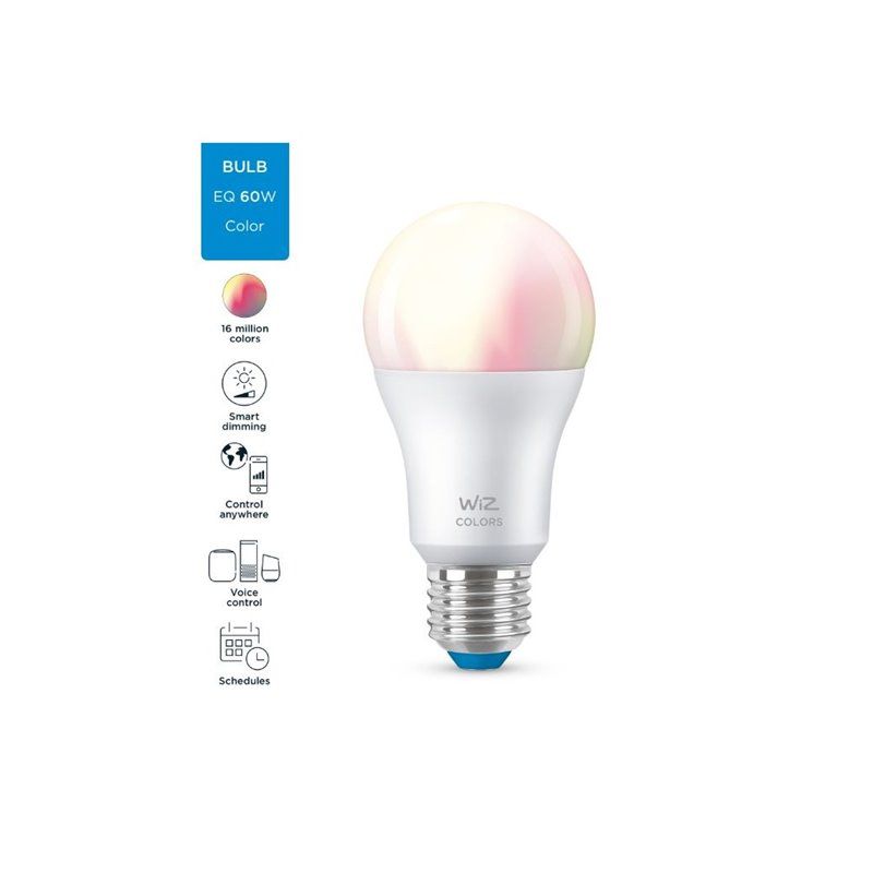 BOMBILLA LED STANDARD E27 8W  FULL COLORS WIFI WIZ