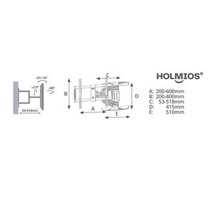 Soporte PRO de TV con brazo 37" - 80" doble Aluminio 2