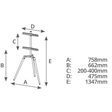 Soporte de pie para TV 50" - 65" Madera + Aluminio                                                  