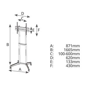 Soporte de pie con ruedas para TV 37" - 70" 2