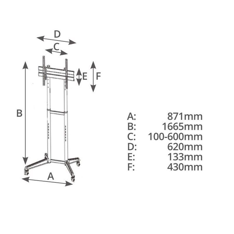Soporte de pie con ruedas para TV 37" - 70"                                                         