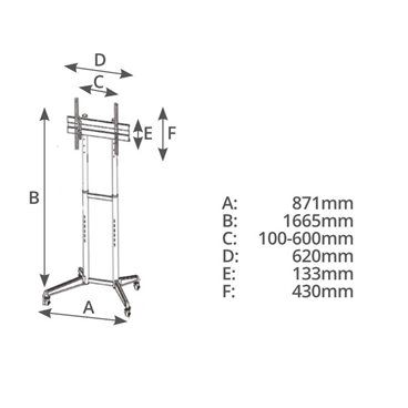 Soporte de pie con ruedas para TV 37" - 70"                                                         
