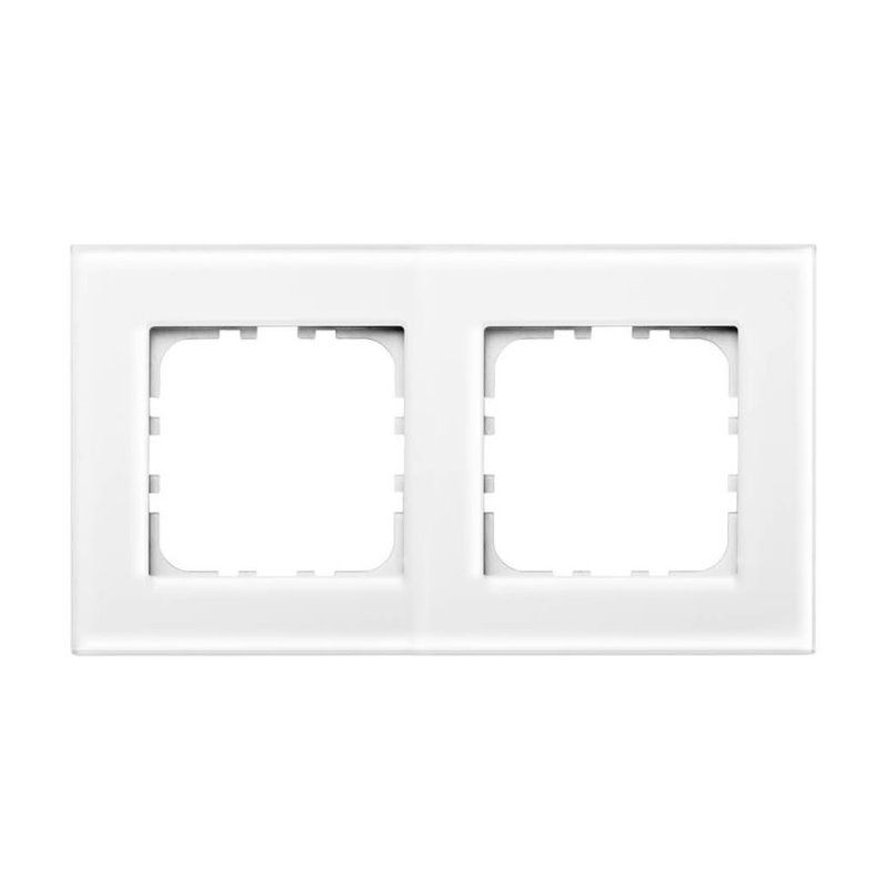Moldura com dois elementos de vidro Iota Branco...