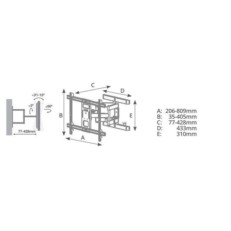 Soporte de TV con brazo 43" 90" GSC 500055023