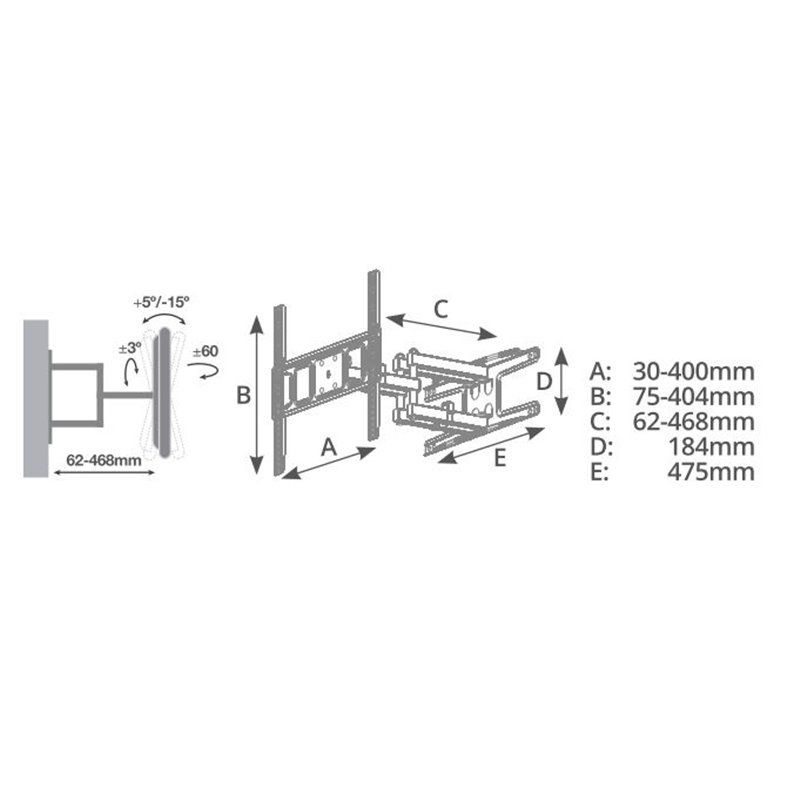 Soporte de TV con brazo 32" - 70" doble                                                             