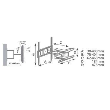 Soporte de TV con brazo 32" - 70" doble                                                             
