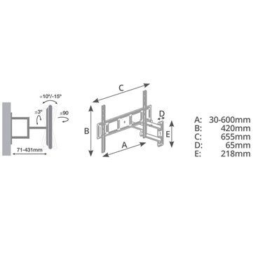Soporte de TV con brazo 37" 70" GSC 500055013