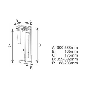 Soporte para CPU bajo mesa ajustable                                                                