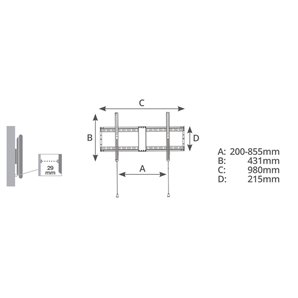 Soporte de TV fijo con sistema antirobo 43" - 90" 2