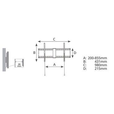 Soporte de TV fijo con sistema antirobo 43" - 90"                                                   