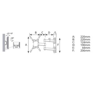 Soporte de TV con brazo 13" 42" doble GSC 500055017 2