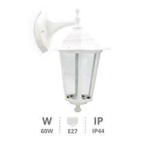 Farol jardin alum.brazo arriba E27 60W Blanco                                                        2