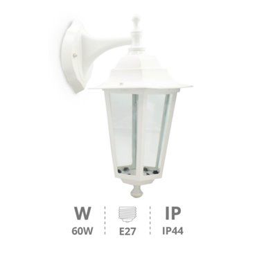 Farol jardin brazo superior blanco E27 60W Blanco GSC 000700073