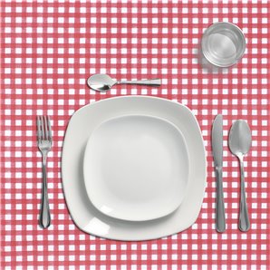 Rolo de Toalha de Mesa Antimanchas Oleado 140 cm. x 20 metros. Xadrez Vermelho 2