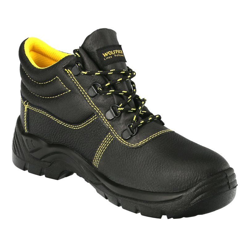 Botas Seguridad S3 Piel Negra Wolfpack  Nº 42 Vestuario Laboral,calzado Seguridad, Botas Trabajo. (Par)