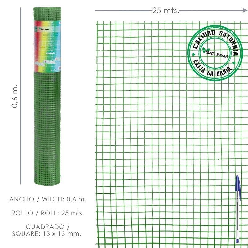 Curral Malha Eletrossoldada Plastificada 13x13 / 60 cm. Role 25 metros