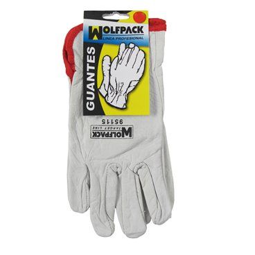 Guantes Piel FLOR  11" Con Colgador (Par)