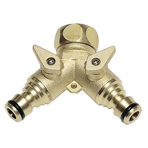 Adaptador Manguera Laton 2 tomas para Grifo 3/4"