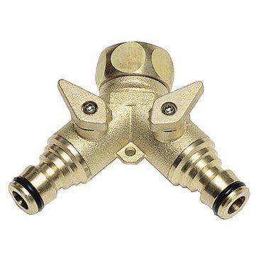 Adaptador Manguera Laton 2 tomas para Grifo 3/4"