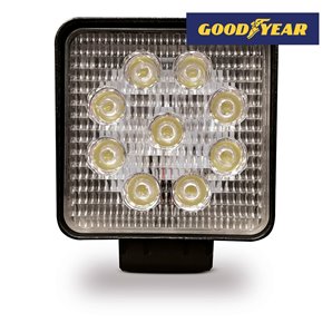 Faro de trabajo 9 led 2150 lm 10-80v 27w cuadrado 60º goodyear